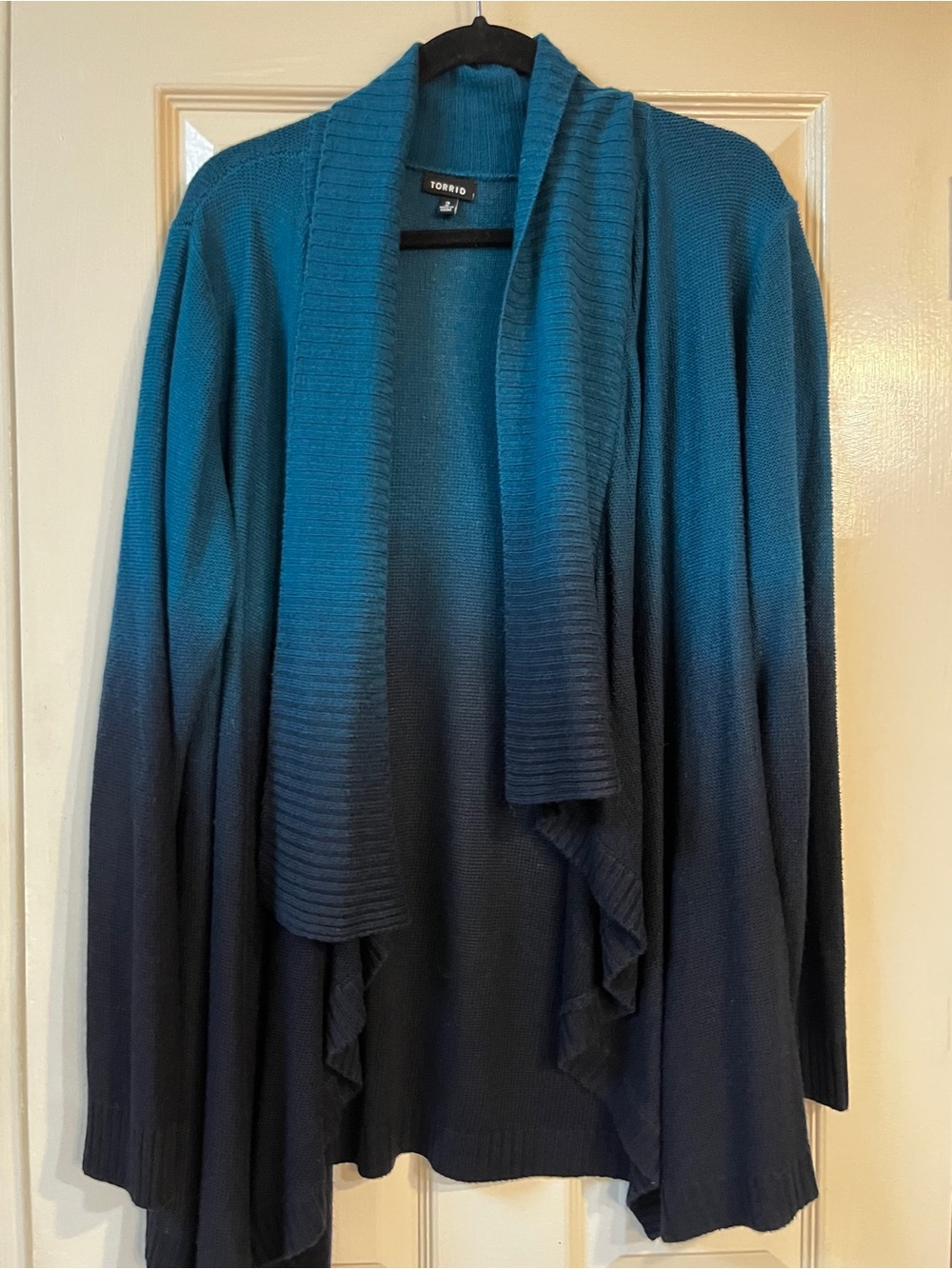 torrid Teal to Navy Ombre Open-Front Cardigan